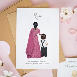 Personalised Indian Ring Bearer Card, Asian Wedding Cards, Pakistani Wedding Card, Will You Be Our Page Boy Card, Junior Groomsman Card #856