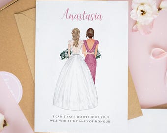 Personalised Bridesmaid Proposal Card: Custom Wedding Card (Digital PDF Available)