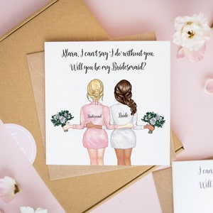 Personalised Will You Be My Bridesmaid Card, Bridesmaid Proposal Card, Bridesmaid Card, Thank You Bridesmaid Gift, Maid of Honour Card #283