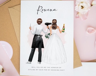 Personalised Hair Stylist Proposal Card: Bridal Hairdresser Thank You