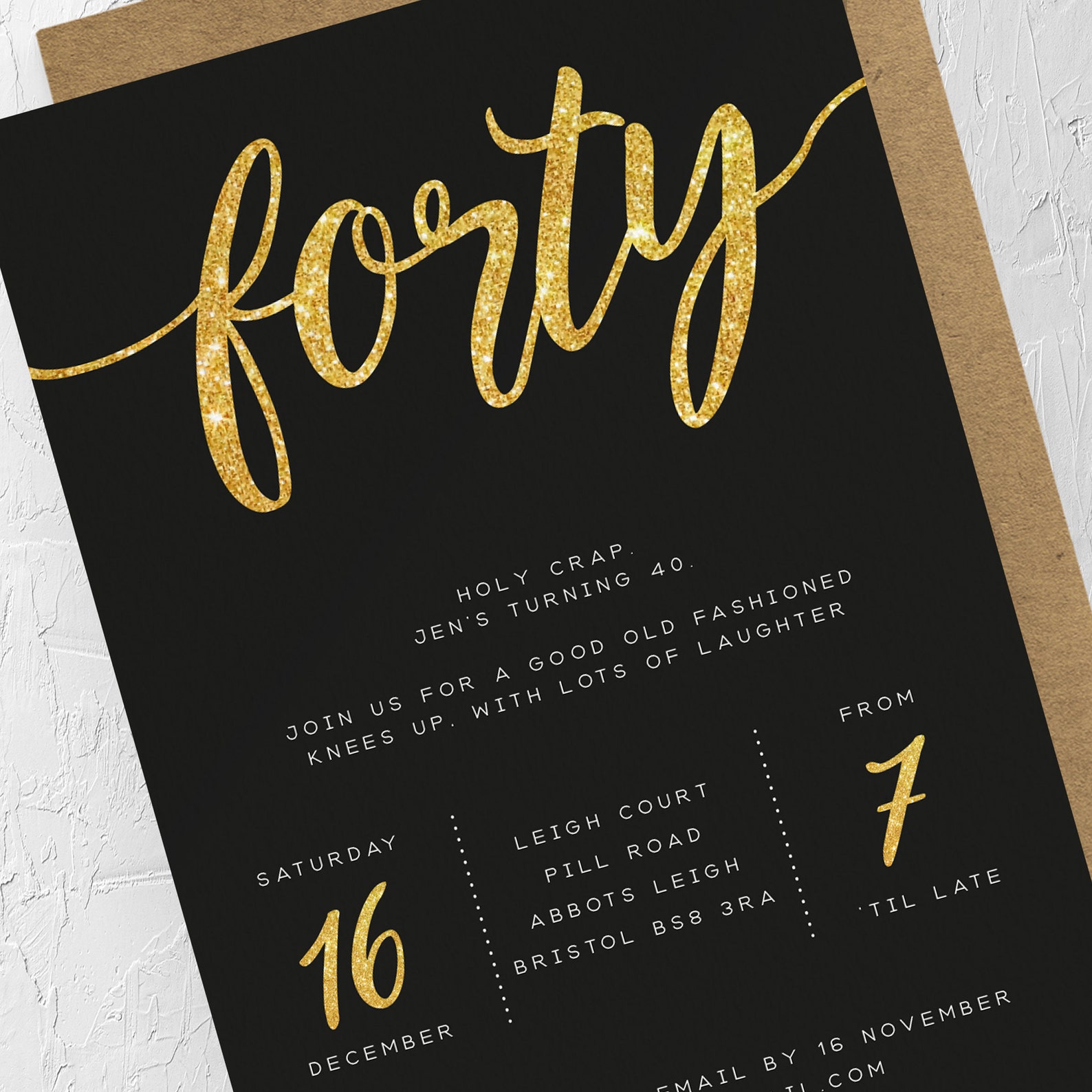 40th Birthday Party Invitation Personalised Party Etsy UK