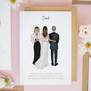 Dad, Will You Give Me Away Card, Angel Mum, Wedding Cards for Dad, Dad Will You Walk Me Down The Aisle Card, Father of the Bride Card #773
