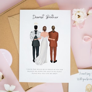 Angel Dad Card, Brother Will You Give Me Away Card, Father of the Bride Cards, To My Brother On My Wedding Day, Dad Wedding Cards 674 image 8