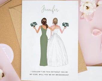 Personalised Will You Be My Bridesmaid Card, Bridesmaid Proposal Cards, Thank You Maid of Honour Card, Personalised Bridesmaid Box Gift #735
