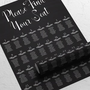 Chalkboard Style, Seating Charts for Easel, Wedding Seating Plan, Foam Board Table Plan, Printed or Printable File, Table Plan 10 image 9