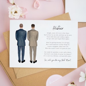 Personalised Best Man Proposal Cards, Be My Best Man Card, Bachelor Party Cards, Will You Be My Groomsman, Brother of the Groom Card #926