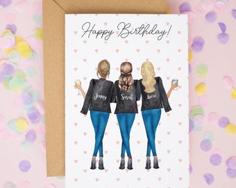 3 Best Friends Birthday Card, Sister Birthday Card, 30th Birthday Card, 30th Birthday, Friendship Card, 30th Birthday Gift Personalised #719