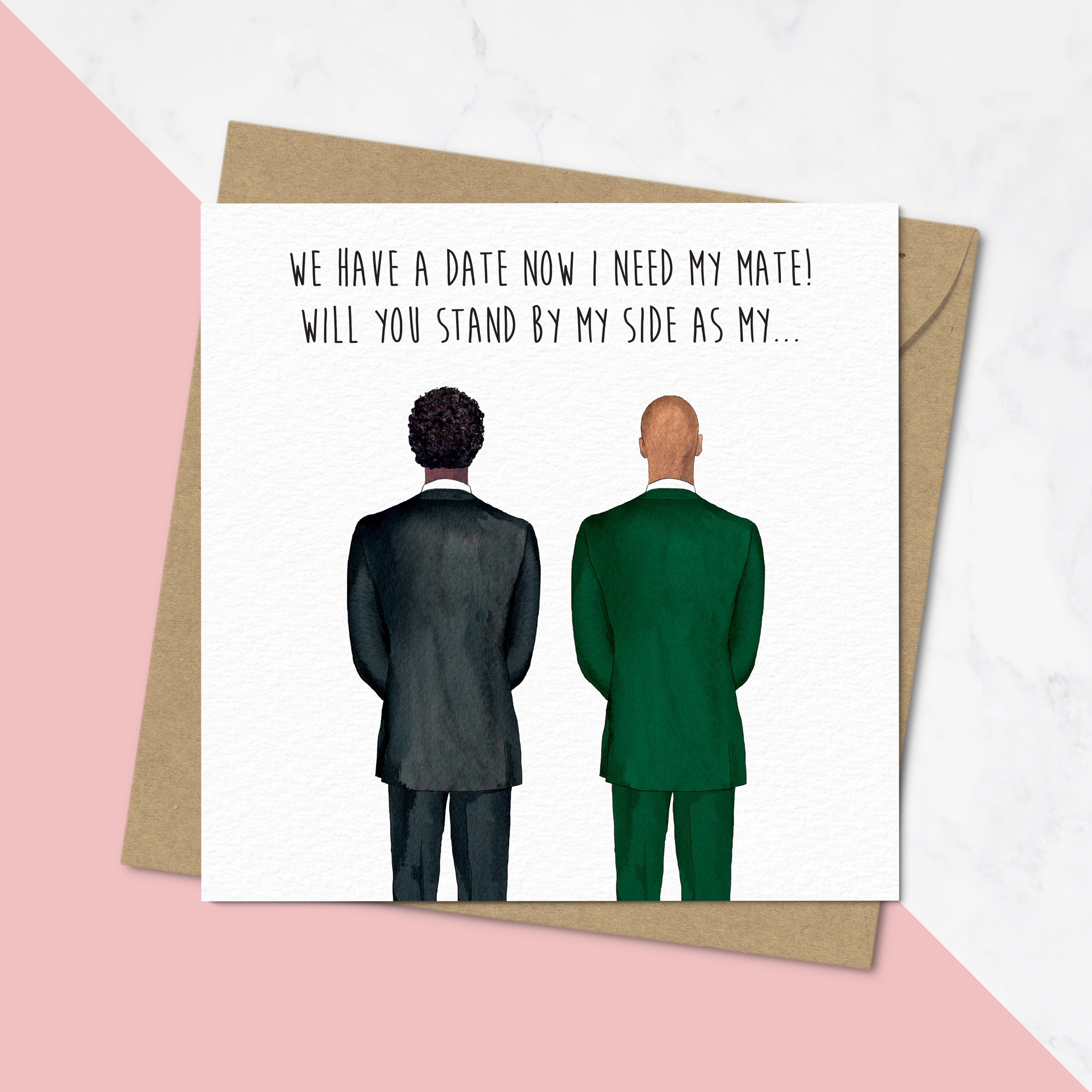 S Man Suit Up Will You Be My Groomsman personalized Greetings Card 