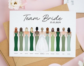 Personalised Team Bride Card, On Your Wedding Day Card, Card for The Bride, Gifts for the Bride, Gifts From The Bridesmaids, Thank You Card