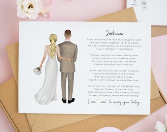 To My Husband On Our Wedding Day Card, To My Groom, Bride and Groom Card, Personalised Wedding Day, To My Husband Wedding Day Cards #749