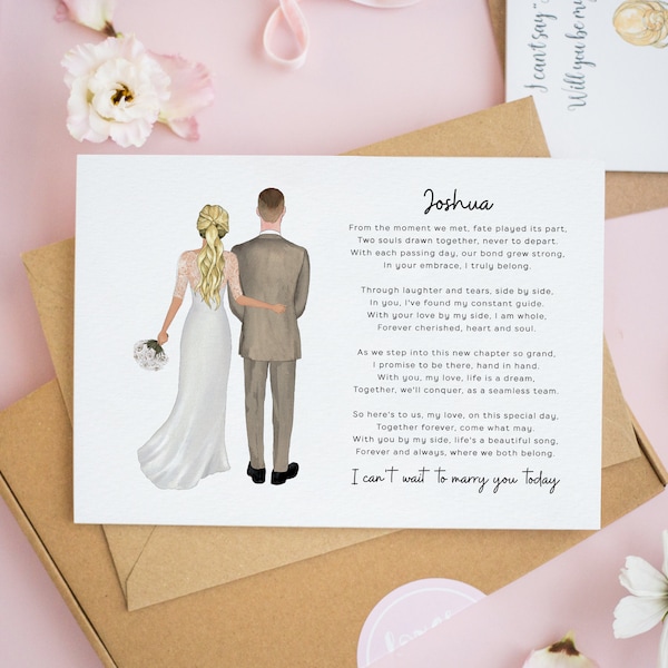 To My Husband On Our Wedding Day Card, To My Groom, Bride and Groom Card, Personalised Wedding Day, To My Husband Wedding Day Cards #749