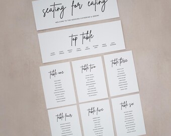 Personalised Seating Plan Cards, Wedding Seating Chart, Escort Wedding Cards, Table Plan Cards, Wedding Seating Plan, Table Plan #DTP-024