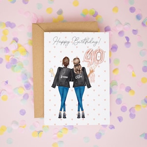 40. Geburtstagskarte, Schwester Geburtstagskarte, Beste Freundin Geburtstagskarte, Vierzig Geburtstag, Freundschaftskarte, 40. Geburtstag Geschenk personalisiert #615