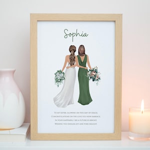 Cadeau pour la mariée, imprimé soeur de la mariée, honorée d'être votre demoiselle d'honneur, cadeaux de demoiselle d'honneur, imprimé demoiselle d'honneur, jour du mariage # P041