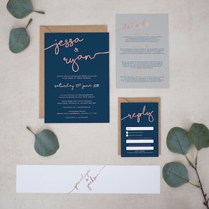Inviti di lusso in lamina d'oro rosa, pacchetti di inviti per matrimonio, set di inviti, inviti stampabili, inviti per matrimonio, modello PDF, #2422