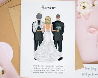 Angel Dad Card, Brother Will You Give Me Away Card, Father of the Bride Cards, To My Brother On My Wedding Day, Dad Wedding Cards #825