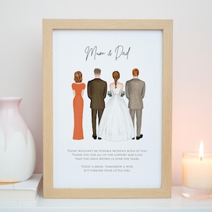 To My Parents on My Wedding Day, Mum & Dad Wedding Cards, Mom and Dad Gift, Parents of the Bride Gift, Wedding Gifts and Presents #P034
