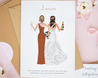 Personalised Bridesmaid Proposal Card, Will You Be My Bridesmaid Card, Bridesmaid Gift, Bridesmaid Boxes, Maid of Honor Proposal, Info Card