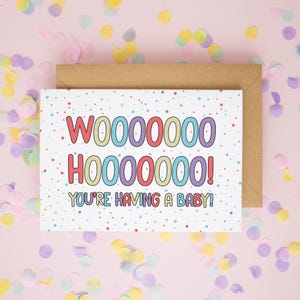 Woohoo! You&#39;re Having a Baby! New Baby Card, Congratulations on Your New Baby Card, Pregnancy Cards, Congratulations Cards, Baby Cards #583