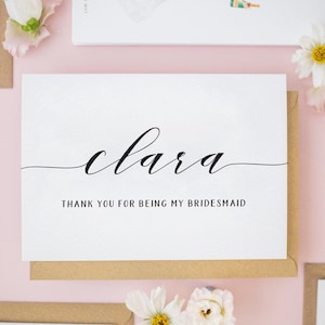 Personalised Bridesmaid Card, Will You Be My Bridesmaid, Thank You Bridesmaid Card, Bridesmaid Proposal Card, Personalised Wedding Card #597
