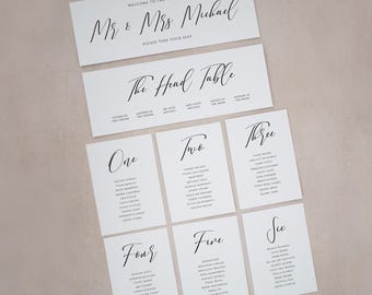 Personalised Seating Plan Cards, Wedding Seating Chart, Escort Wedding Cards, Table Plan Cards, Wedding Seating Plan, Table Plan #DTP-020