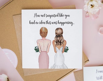 Personalised Will You Be My Bridesmaid Card, Bridesmaid Proposal Card, Bridesmaid Cards, Thank You Bridesmaid Gift, Proposal Gifts #376