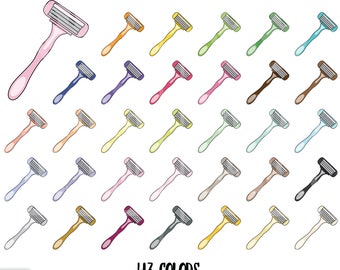 43 Doodle Razor Shaver Clipart. Personal and comercial use.