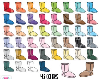 43 Doodle Ugg Boots Clipart. Personal and comercial use.