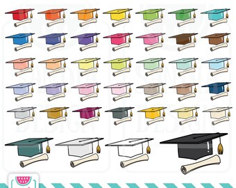 45 Doodle Graduation Clipart. Personal and comercial use.