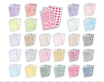 43 Planner Stickers Sheet Clipart. Personal and comercial use.