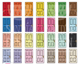 45 Doodle Door Clipart. Personal and comercial use.