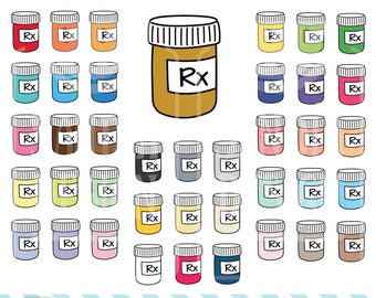 45 Doodle Prescription Clipart. Personal and comercial use.