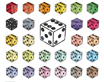 45 Doodle Dice Clipart. Game night Clipart. Personal and comercial use.