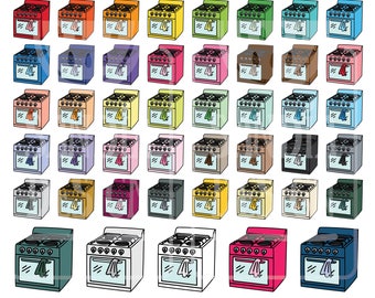 45 Doodle stove Clipart. Personal and comercial use.