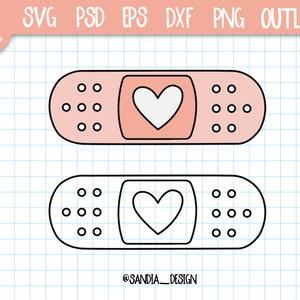Doodle Band aids, SVG, PNG, Psd, outline, personal and comercial use