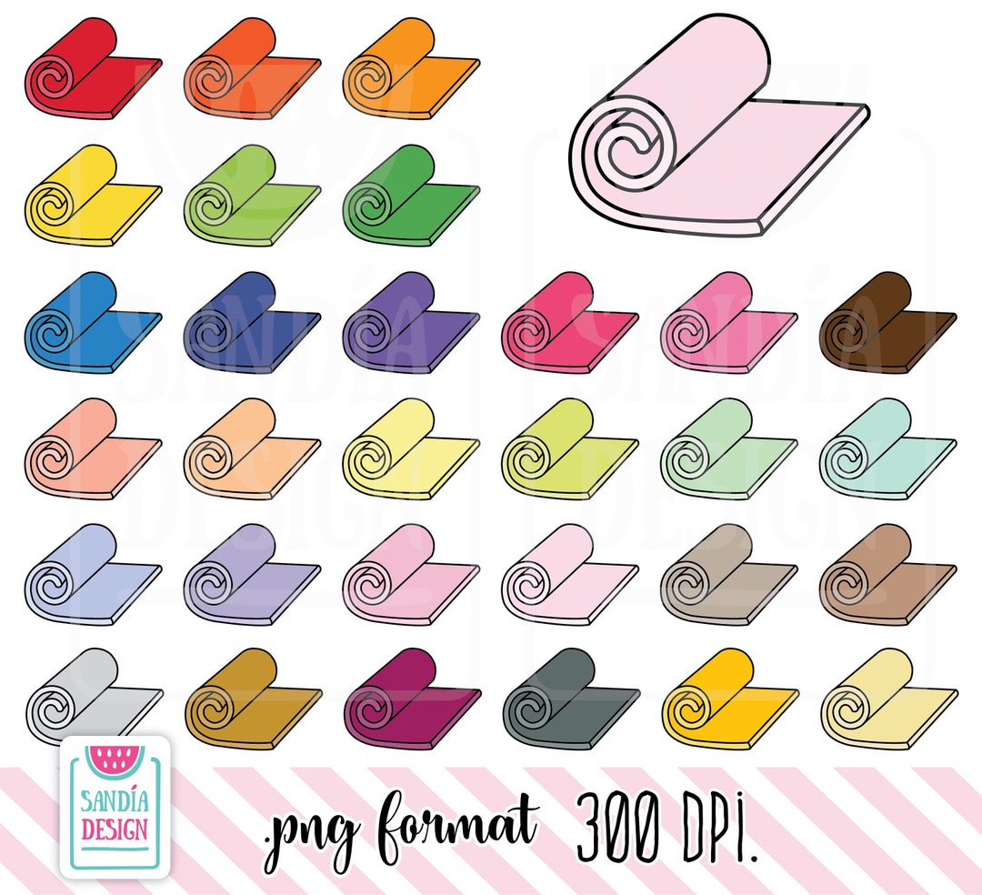 45 Doodle Yoga Mat Clip Art. Personal and Comercial Use. Etsy