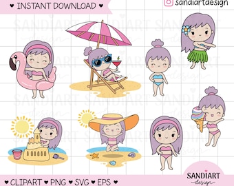 Summer Beach Bundle, SVG, PNG, EPS, personal and commercial use.