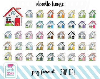 43 Doodle House Clipart. Personal and comercial use.