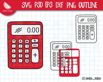 Doodle Calculator, SVG, PNG, PSD, outline, personal and commercial use