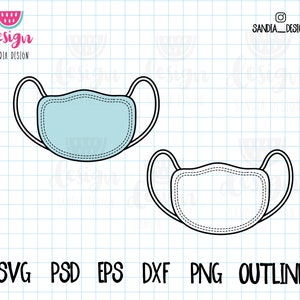 Doodle Medical Mask, SVG, PNG, Psd, outline, personal and commercial use