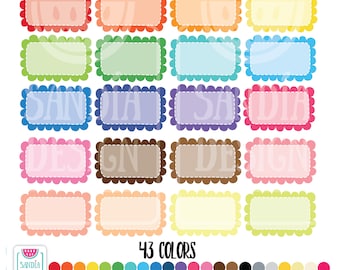 Half box scallop stitched Clipart. Personal and commercial use.