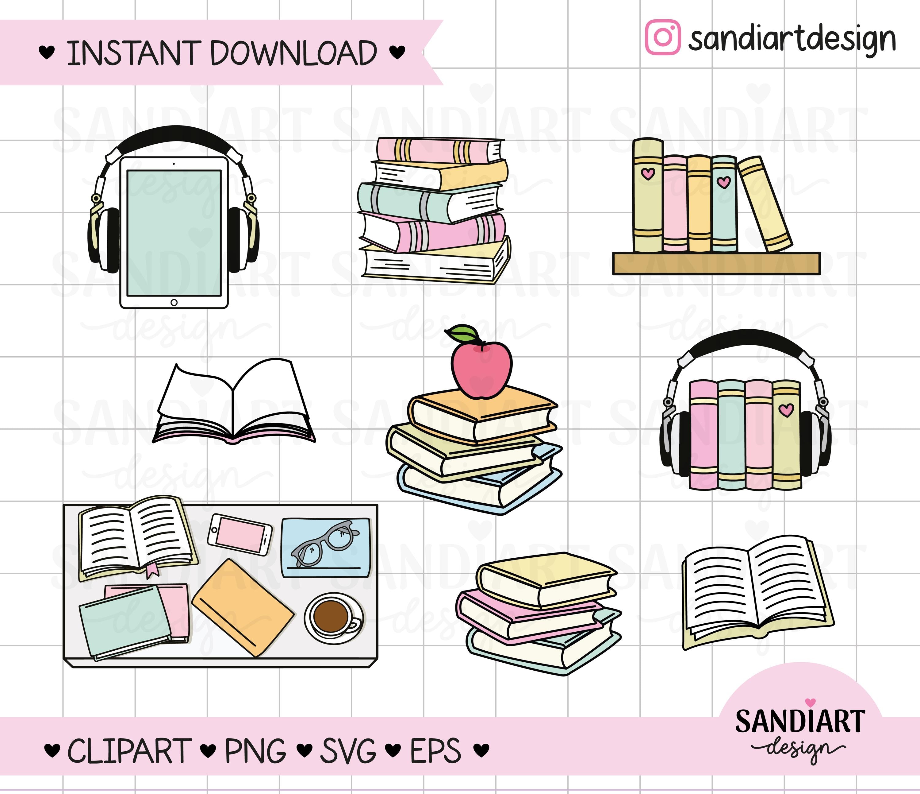Doodle BooksClipart, PNG, SVG and EPS, personal and commercial use