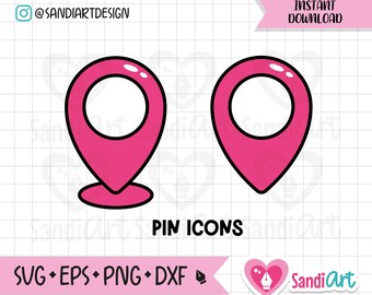 Standort-Pins, Bearbeitbare Dateien, SVG, EPS, PNG, Dxf, Umriss, Kommerzielle Nutzung