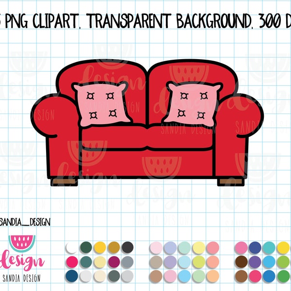 45 Sofa Clipart. Personal and comercial use.