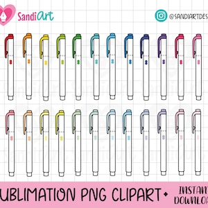 45 Doodle Marker Clipart, Mildliner Clipart, PNG, 300 dpi, transparenter Hintergrund