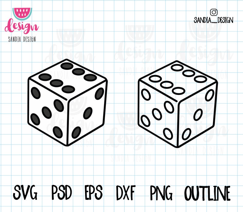 Doodle Dice Game Night SVG PNG Psd outline personal and Etsy