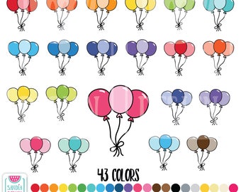 Doodle Balloon Clipart. Personal and comercial use.