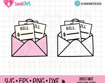 Pay Bills, EPS, SVG, PNG, Dxf, outline, dxf, Commercial use