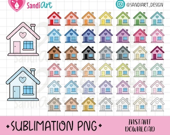 Doodle House, Sublimation PNG Clipart