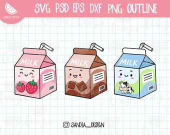 Doodle Milk, SVG, PNG, Psd, Umriss, persönliche und kommerzielle Nutzung